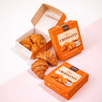 Boîte à croissants personnalisée DHP, vente en gros, emballage en papier de luxe pour pâtisserie, boîte avec logo pour l'emballage alimentaire de boulangerie