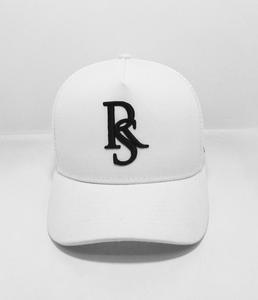 Sombreros de Marco en A con bordado 3D de alta calidad, sombrero de camionero de tela de malla y algodón de perfil medio de Color negro/blanco - Product Image 1