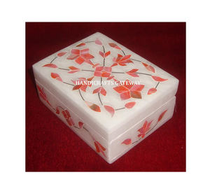 El Mejor Producto con incrustaciones para regalos de boda, joyero con incrustaciones de forma Rectangular de nácar de mármol blanco Natural - Product Image 1