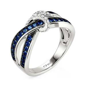 Jeulia Stainless Steel Knot Crossover Eternity <b>Ring</b> for Women - Product Image 2