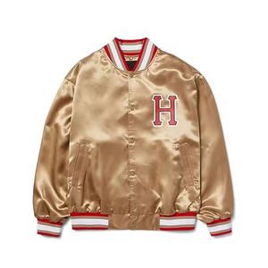 Chaqueta Bomber de Satén de Alta Calidad para Hombre, con Logotipo Frontal Personalizado, Impermeable y Resistente al Viento, al Mejor Precio - Product Image 4