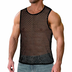High Quality Men Casual Athletic Running Gym Tank <b>Top</b> Custom Logo Breathable Unisex <b>Mesh</b> 100% Cotton - Product Image 1