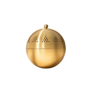 Modern Round Gold Metal Wood Incense Burner With Modern Dome Vantilated Hole Lid <b>For</b> Modern Home Decor Ramadan & <b>Eid</b> <b>Gift</b> Decor - Product Image 1