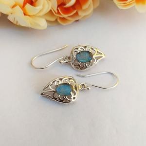 Boucles d'oreilles en pierres précieuses Labradorite Boucles d'oreilles en argent sterling massif 925 pour femmes filles, boucles d'oreilles pendantes en argent, argent - Product Image 5