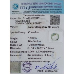 Piedra de Zafiro Natural Bicolor de 7.50 Quilates, Corte Esmeralda Facetado, Forma de Estrella, Material Topacio Azul Marrón - Product Image 4