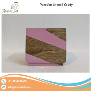 Handmade Eco-Friendly Modern Mango Wood Serving <b>Caddy</b> Unique Double Tiers Standing Type Customized <b>Kitchen</b> Storage Tray - Product Image 6