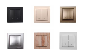 High Quality 2 Gang 2 Way Latte 220V IP22 Wall <b>Switch</b> 16A Electric Power <b>Light</b> <b>Switch</b> ABS Plastic Home Use EU/UK/US Standards - Product Image 2