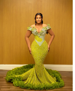 ชุดแต่งงานสไตล์หรูหราสไตล์ยุโรปสมัยใหม่สำหรับสุภาพสตรีชุดราตรีประดับลูกปัดประดับด้วยไข่มุกหรูหรางานแต่งงานผ้าทูลคริสตัล - Product Image 6