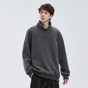 เสื้อกันหนาวซิปสวมหัวแบบลำลองสำหรับผู้ชายมีฮู้ดปักลายมีซิป14ชิ้นโลโก้ออกแบบได้ตามที่ต้องการ - Product Image 1