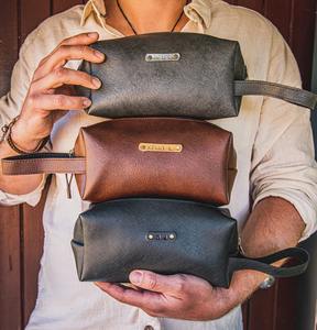 Travel Bathroom Hanging for Genuine Leather Dopp <b>Kit</b> Necessaries & <b>Makeup</b> Organizer Bag Vintage Durable LTB-0092 - Product Image 1