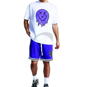 Conjunto de Camiseta Corta de Malla Extra Grande para Hombre, Cómoda y Elegante, Tejido Transpirable de Rizo, 100% Algodón, Estilo Urbano para Verano - Product Image 1