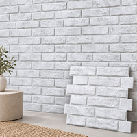 Panneaux muraux décoratifs MORLENX gris clair effet brique 3D pour salon et murs décoratifs commerciaux