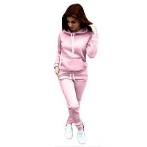 Meilleur survêtement en éponge française Femme Impression bouffante Sweat à capuche respirant zippé et pantalon de survêtement Ensemble Survêtement pour femmes - Product Image 2
