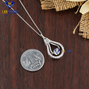 1.46 TDW pendentif rond en diamant taille brillant avec chaîne en or blanc 18 carats diamant certifié/non certifié Cvd/HPHT diamant - Product Image 5