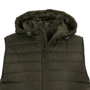 เสื้อแจ็คเก็ตบอมเบอร์แบบมีฮู้ดน้ำหนักเบา ผลิตตามสั่ง ทำจากหนังแท้ กันน้ำ คอตั้ง อุ่นสบาย พับเก็บได้ ไม่มีแขน สำหรับผู้ชายไซส์ใหญ่ - Product Image 5