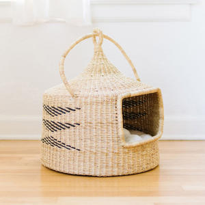 Woven seagrass straw <b>cat</b> house natural sea grass raffia house wholesale price bed cave for <b>cats</b> - Product Image 5