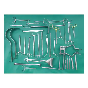 Ensemble d'instruments chirurgicaux de laparotomie de base en acier inoxydable, outils médicaux réutilisables - Product Image 1