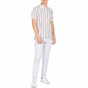 Hombres Casual de manga corta transpirable logotipo personalizado venta al por mayor de alta calidad de algodón a rayas hombres camisetas Polo camisa - Product Image 4