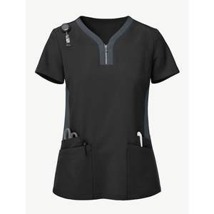 Marque privée femmes gommage ensemble col en V haut infirmière uniforme personnalisable propre Logo tailles hôpital médical clinique vente en gros gommage ensemble - Product Image 1
