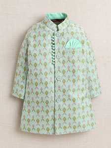 Sherwani en soie pour enfants, tenue traditionnelle pakistanaise et indienne pour mariage et fête - Product Image 2