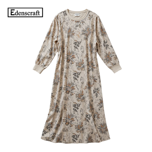 Edenscraft-Vestido Maxi informal con estampado floral rojo para mujer, algodón suave, ligero, bohemio, elegante, lavable con botones para primavera y verano - Product Image 4