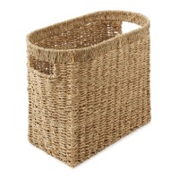 Organisateur de brochures et de magazines en jonc de mer tressé à la main, fournitures et accessoires pour la maison et le bureau