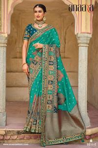 ผ้าแจ็คการ์ด pallu สวยดีไซเนอร์ล่าสุดใช้ได้ทั่วส่าหรี - Product Image 3