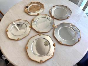 Assiette de présentation en plastique, motif vintage unique, design personnalisé, assiettes de présentation de mariage en plastique - Product Image 2