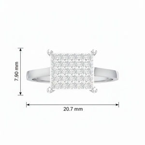 Anillo de Mujer con 30 Diamantes Naturales de Corte Brillante Redondo Geométrico en Oro de 14K, Certificado IGI, Moderno - Product Image 2
