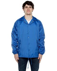 Chaqueta cortavientos impermeable azul personalizada para hombres y mujeres, estilo de entrenador, cuello vuelto, informal, talla XL, tela duradera para uso en invierno - Product Image 2