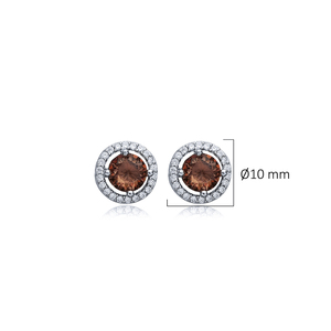 Boucles d'oreilles clous rondes en Sultanite CZ, faites à la main en Turquie, bijoux en argent sterling 925, vente en gros - Product Image 2