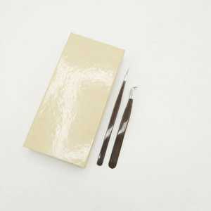 Pinces à cils en acier inoxydable durable, revêtement en poudre vert persan, logo personnalisé en gros, nouveau modèle, type beauté avec fibre - Product Image 6