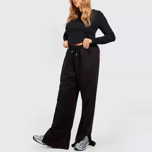 Women winter warm wide leg sweatpants soft fleece relaxed comfortable everyday lounge casual fit smooth flexible style - Product Image 3