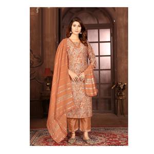 Fashion <b>Accessories</b> Festive & Party Wear Women Premium Chanderi Suits for Engagement and <b>Birthday</b> Partywear Suits for Sale - Product Image 1