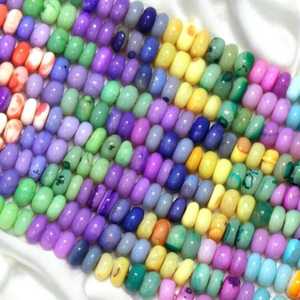 Inde en vrac en gros 7mm-9mm brin de pierres précieuses en vrac multicolore bonbons opale lisse rondelle forme perles de pierre pour la fabrication de bijoux - Product Image 6