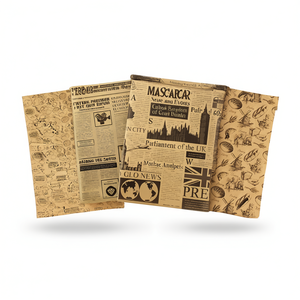 Patterned Greaseproof Paper 50 Pcs Vintage Newspaper Print Serving Paper for Paper Crafts - Product Image 2