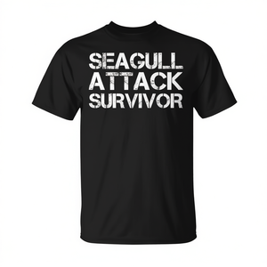 T-shirt da uomo Survivor con design grafico audace con attacco di un gabbiano - Product Image 2