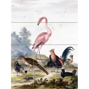 Flamingo Tile Mural para cocina o baño 12,75x17 Wall Backsplash Art - Product Image 1