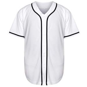 Vente en gros Chemise d'uniforme de baseball pour adultes, col en V, sublimation, chemise à boutons, maillot de baseball à séchage rapide, logo brodé personnalisé - Product Image 5