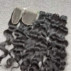 วิกผมคนแท้สั้นตรงยาว30นิ้ววิกผมลอนธรรมชาติพร้อมลูกไม้สวิสแบบยังไม่ได้ผ่านกระบวนการสำหรับผู้บริจาค - Product Image 6