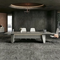 Bureau de négociation élégant et haut de gamme, mobilier de salle de réunion, table de conférence et ensemble de chaises pour espaces de bureau haut de gamme