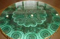 Pierre de Malachite Polie Artisanale Modèle Luxe Vert Harmonie Orné Mystique Terre Écologique Décoration Intérieure Article Merveilleux
