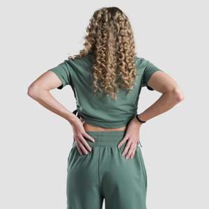 Active Shape Dark Green Crop Tee for Yoga Practice-Comfortable <b>Top</b> - Product Image 2
