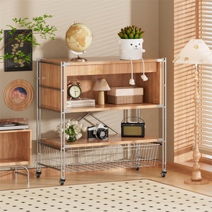 Cloison de rangement multicouche Armoire latérale pour salle à manger Étagère en bois Table de service Chariot de <span class=keywords><strong>cuisine</strong></span> <span class=keywords><strong>sur</strong></span> roues - Product Image 6