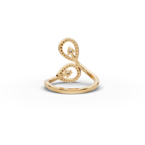 Double Loop Lab-Grown Diamond Ring Rose Gold and Gold Plated Fashionable Hip-Hop Style Inlay Setting Trendy Engagement Ring - Product Image 5