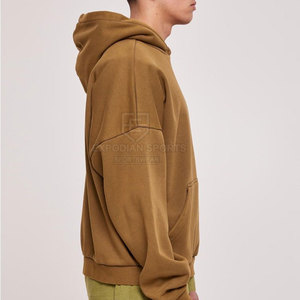 Meilleures ventes Basics 100% coton solide hiver lavage à l'acide polaire pull à capuche pour hommes en gros - Product Image 4