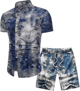 Conjuntos Cortos de Verano para Hombre, Transpirables, Estilo Urbano, Personalizables, Chándal de Algodón, Camiseta de Tela Gruesa - Product Image 4