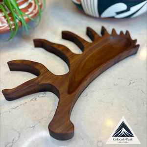 Plateau décoratif moderne en bois d'orignal Plateau à vaisselle en bois sans danger pour les aliments avec organisateur pour la décoration de la maison ou de la cabine - Product Image 6