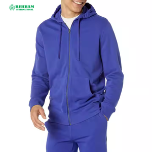 Sweat à capuche unisexe zippé en molleton 100 % coton épais / French Terry, motif uni, basique pour l'hiver - Product Image 6