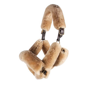 Meilleure vente licou en cuir de cheval fait à la main conception de fourrure en cuir licou de cheval couleur noire cuir couleur rose licou en fourrure de vison - Product Image 4